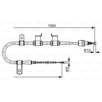 palancas cables frenado - Cable de accionamiento, freno de estacionamiento BOSCH 1987482223