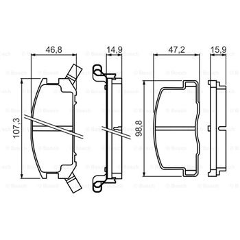 pastillas de freno coche - (BP1334) Pastilla de freno BOSCH 0986494412