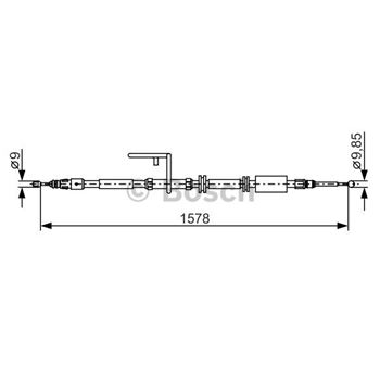 palancas cables frenado - Cable de accionamiento, freno de estacionamiento BOSCH 1987482314