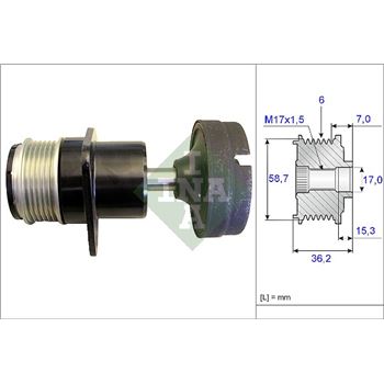 piezas sistema electrico - Rueda libre alternador INA 535 0157 10