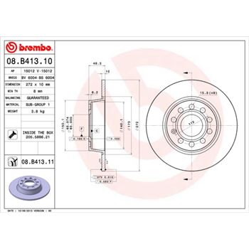 discos de freno coche - Disco de freno BREMBO 08B41310