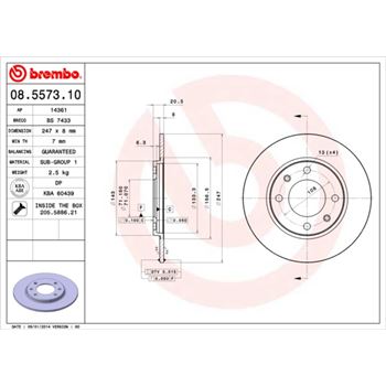 discos de freno coche - Disco de freno BREMBO 08557310