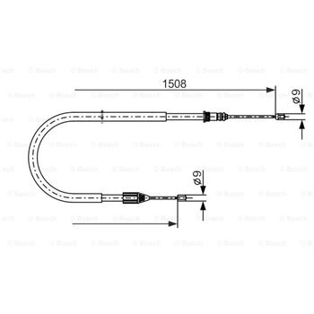 palancas cables frenado - Cable de accionamiento, freno de estacionamiento BOSCH 1987477890