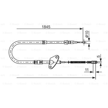 palancas cables frenado - Cable de accionamiento, freno de estacionamiento BOSCH 1987477119