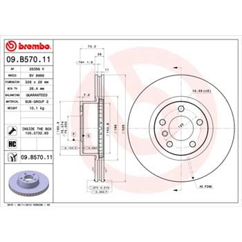 discos de freno coche - Disco de freno BREMBO 09B57011