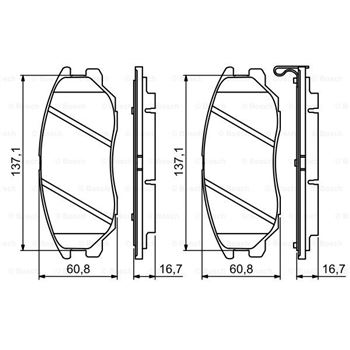 pastillas de freno coche - (BP1255) Pastilla de freno BOSCH 0986494347