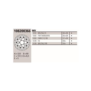 discos de freno moto - Disco de freno BREMBO GENUINE 108200366