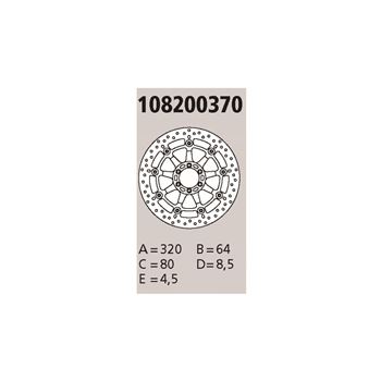 discos de freno moto - Disco de freno BREMBO GENUINE 108200370