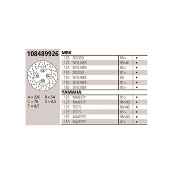 discos de freno moto - Disco de freno BREMBO GENUINE 108489926