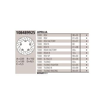 discos de freno moto - Disco de freno BREMBO GENUINE 108489925