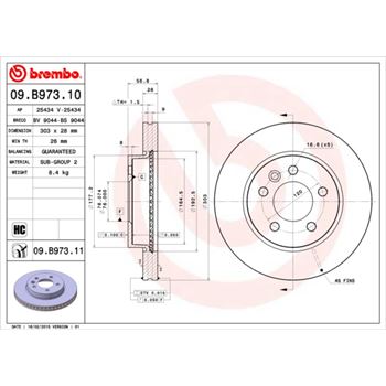 discos de freno coche - Disco de freno BREMBO 09B97310