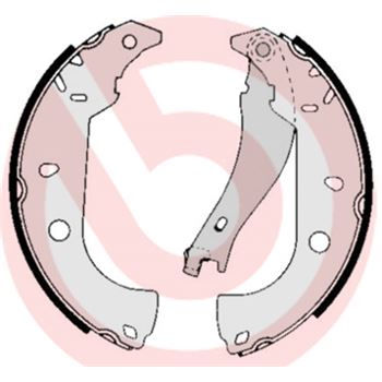 forro zapata de freno - Juego de 4 zapatas de freno BREMBO S23511