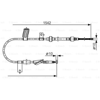 palancas cables frenado - Cable de accionamiento, freno de estacionamiento BOSCH 1987482084