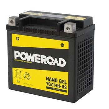 baterias de moto - Batería de gel Poweroad YGZ14H-BS (YTX14H-BS)