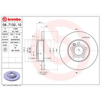 discos de freno coche - Disco de freno BREMBO 08713210