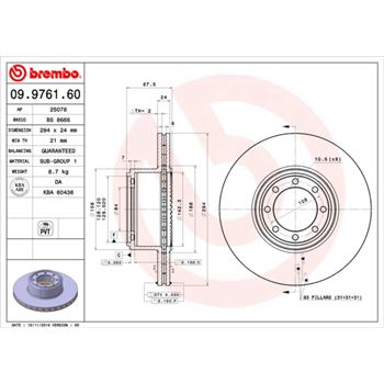 discos de freno coche - Disco de freno BREMBO 09976160