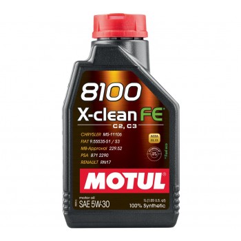 aceite de motor coche - Motul 8100 X-Clean FE C2/C3 5w30 1L