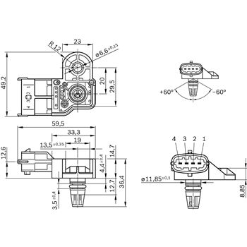 sistema electrico del motor - Sensor presión Bosch 0281006051