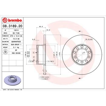discos de freno coche - Disco de freno BREMBO 08318920