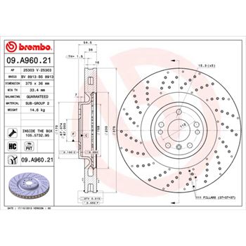 discos de freno coche - Disco de freno BREMBO 09A96021