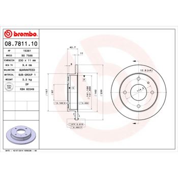 discos de freno coche - Disco de freno BREMBO 08781110