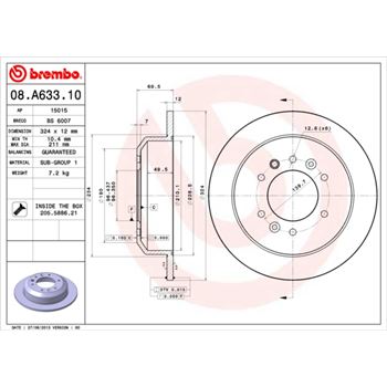 discos de freno coche - Disco de freno BREMBO 08A63310