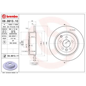 discos de freno coche - Disco de freno BREMBO 08991310