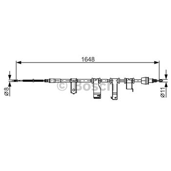 palancas cables frenado - Cable de accionamiento, freno de estacionamiento BOSCH 1987482350