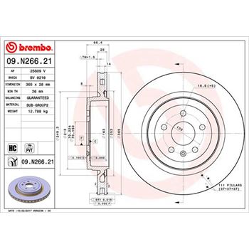 discos de freno coche - Disco de freno BREMBO 09N26621