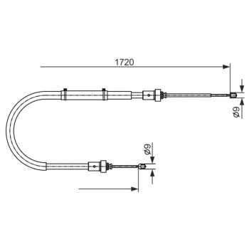 palancas cables frenado - Cable de accionamiento, freno de estacionamiento BOSCH 1987482411