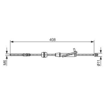 palancas cables frenado - Cable de accionamiento, freno de estacionamiento BOSCH 1987482421