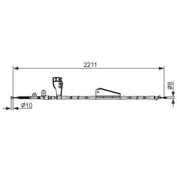 palancas cables frenado - Cable de accionamiento, freno de estacionamiento BOSCH 1987482424