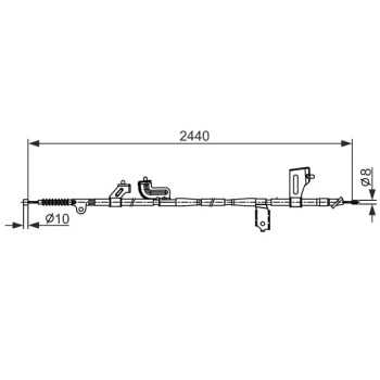 palancas cables frenado - Cable de accionamiento, freno de estacionamiento BOSCH 1987482425