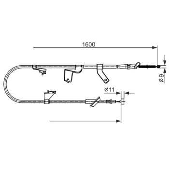 palancas cables frenado - Cable de accionamiento, freno de estacionamiento BOSCH 1987482428