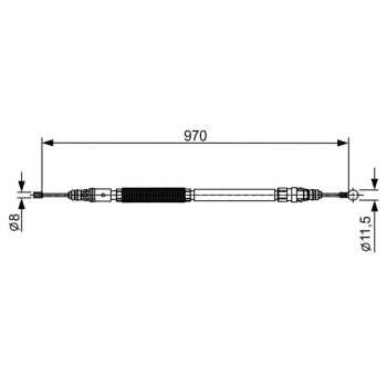 palancas cables frenado - Cable de accionamiento, freno de estacionamiento BOSCH 1987482429