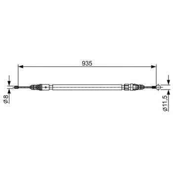 palancas cables frenado - Cable de accionamiento, freno de estacionamiento BOSCH 1987482430