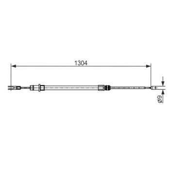 palancas cables frenado - Cable de accionamiento, freno de estacionamiento BOSCH 1987482431