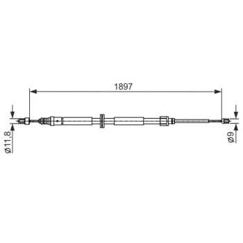 palancas cables frenado - Cable de accionamiento, freno de estacionamiento BOSCH 1987482433