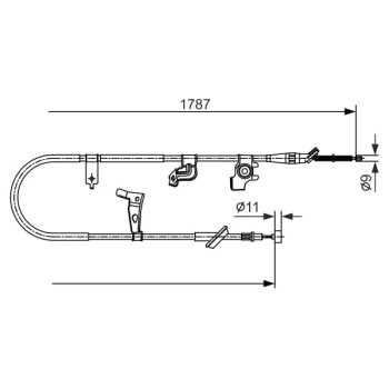 palancas cables frenado - Cable de accionamiento, freno de estacionamiento BOSCH 1987482435