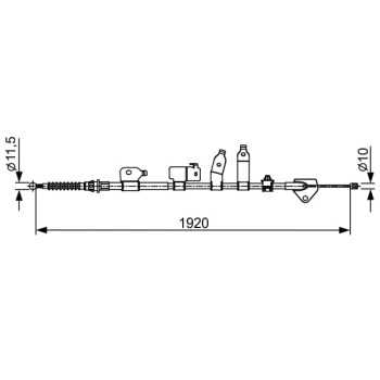 palancas cables frenado - Cable de accionamiento, freno de estacionamiento BOSCH 1987482438