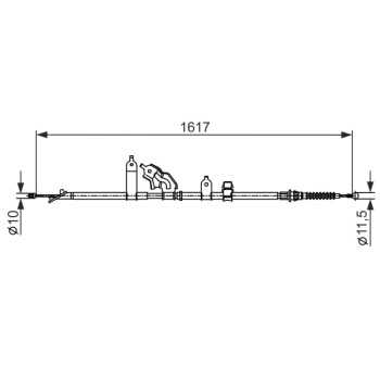 palancas cables frenado - Cable de accionamiento, freno de estacionamiento BOSCH 1987482441