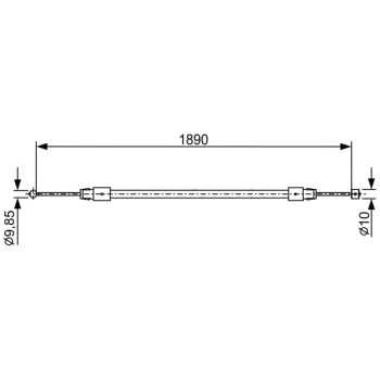 palancas cables frenado - Cable de accionamiento, freno de estacionamiento BOSCH 1987482444
