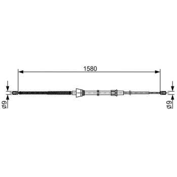 palancas cables frenado - Cable de accionamiento, freno de estacionamiento BOSCH 1987482446