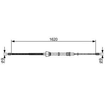 palancas cables frenado - Cable de accionamiento, freno de estacionamiento BOSCH 1987482448
