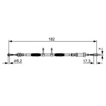 palancas cables frenado - Cable de accionamiento, freno de estacionamiento BOSCH 1987482450