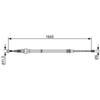 palancas cables frenado - Cable de accionamiento, freno de estacionamiento BOSCH 1987482451