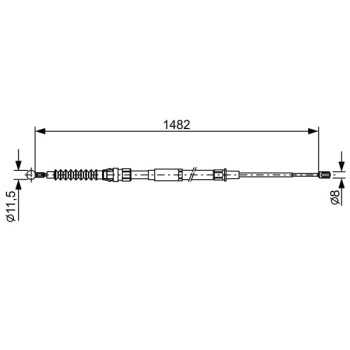palancas cables frenado - Cable de accionamiento, freno de estacionamiento BOSCH 1987482454