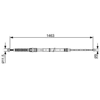 palancas cables frenado - Cable de accionamiento, freno de estacionamiento BOSCH 1987482456