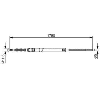 palancas cables frenado - Cable de accionamiento, freno de estacionamiento BOSCH 1987482458