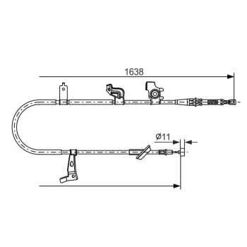palancas cables frenado - Cable de accionamiento, freno de estacionamiento BOSCH 1987482465